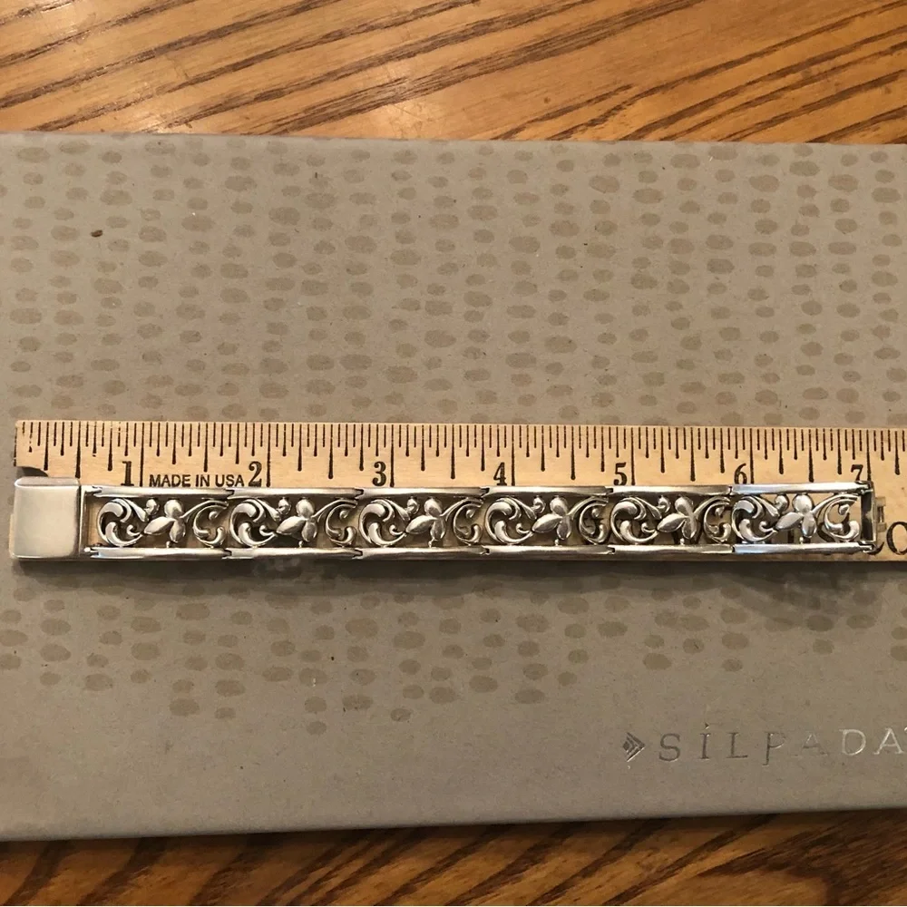 Silpada Filigree Sterling Silver Scroll Hinged Bracelet - Picture 16 of 16
